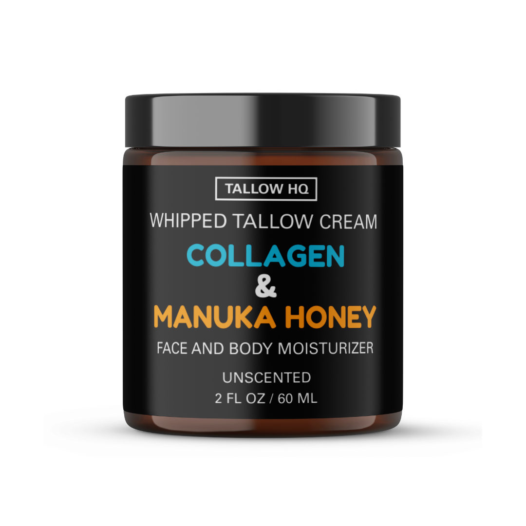 Tallow Cream with Collagen and Manuka Honey, Face & Body