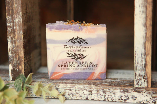 Lavender & Apricot Artisan Soap, Luxury Shea Butter Soap